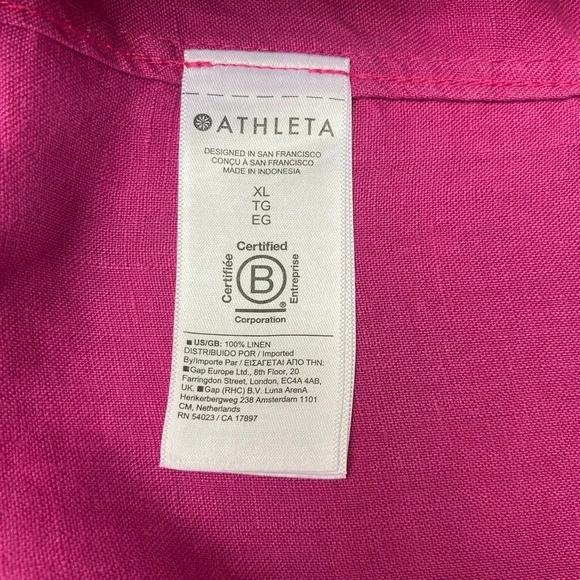 Athleta Retreat Linen Top Iceland Pink Size XL Oversized - Picture 9 of 12